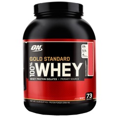 Whey Protein Isolado Optimum Nutrition 100% Whey Gold Standard - Morango - 2,27Kg - 73 Porções - Foto 1