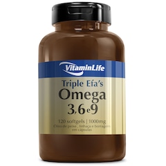 EFA Triplo VitaminLife Ômega 3, 6 e 9 - 120 Cápsulas em Gel - Foto 1