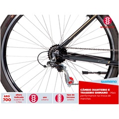 Bicicleta Schwinn Chicago Aro 700c - V-Brake - Câmbios Shimano - 21 Marchas - Masculina - Foto 2