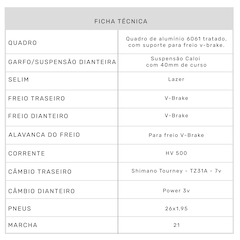 Bicicleta Caloi Ceci - Aro 26 - Câmbio Traseiro Shimano - 21 Marchas - Feminina - Foto 4