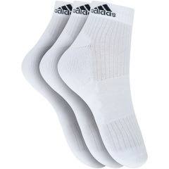 Kit de Meia adidas Ankle MID Cushion 3S com 3 Pares - Adulto - Foto 1