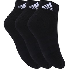 Kit de Meia adidas Ankle MID Cushion 3S com 3 Pares - Adulto - Foto 2