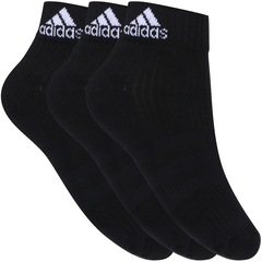 Kit de Meia adidas Ankle MID Cushion 3S com 3 Pares - Adulto - Foto 1