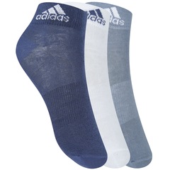 Kit de Meias adidas Ankle MID Thin com 3 Pares - Adulto - Foto 1