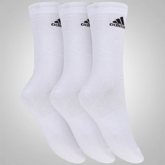 Kit de Meias adidas Crew Thin com 3 Pares - Adulto - Foto 2