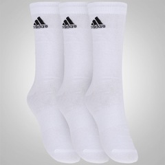Kit de Meias adidas Crew Thin com 3 Pares - Adulto - Foto 3
