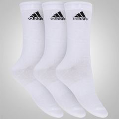Kit de Meias adidas Crew Thin com 3 Pares - Adulto - Foto 1