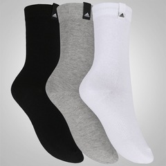 Kit de Meias adidas Crew Tag com 3 pares - Adulto - Foto 2