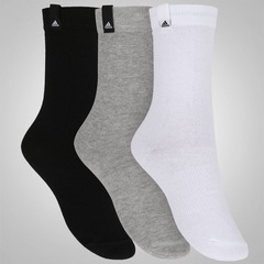 Kit de Meias adidas Crew Tag com 3 pares - Adulto - Foto 3