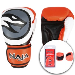 Kit de Boxe Naja: Bandagem + Protetor Bucal + Luvas de Boxe Colors - 10 OZ - Adulto - Foto 1