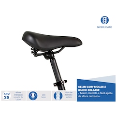 Bicicleta Caloi Rouge - Aro 26 - Freio V-Brake - 21 Marchas - Feminina - Foto 5