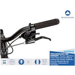 Mountain Bike Caloi T-Type - Aro 26 - Freios V-Brake - Câmbio Traseiro Shimano TZ - 21 Marchas - Foto 2