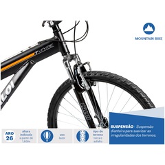 Mountain Bike Caloi T-Type - Aro 26 - Freios V-Brake - Câmbio Traseiro Shimano TZ - 21 Marchas - Foto 3