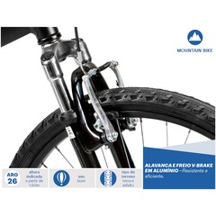 Mountain Bike Caloi T-Type - Aro 26 - Freios V-Brake - Câmbio Traseiro Shimano TZ - 21 Marchas - Foto 5