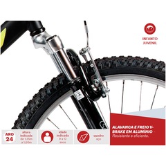 Bicicleta Caloi Max Front - Aro 24 - Freio V-Brake - 21 Marchas - Infantil - Foto 3