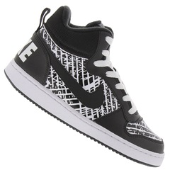 Tênis Cano Alto Nike Court Borough Mid Print - Infantil - Foto 1