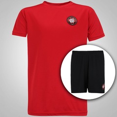 Kit de Uniforme de Futebol do Atlético-PR com Calção e Camisa Logo - Infantil - Foto 1