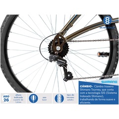 Bicicleta Caloi 400 M - Aro 26 - Freio V-Brake - Câmbio Traseiro Shimano - 21 Marchas - Foto 3