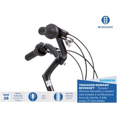 Bicicleta Caloi 400 M - Aro 26 - Freio V-Brake - Câmbio Traseiro Shimano - 21 Marchas - Foto 4