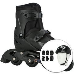 Kit Patins Spin Roller: Patins Ajustável + Capacete + 2 Joelheiras + 2 Cotoveleiras + 2 Munhequeiras - Foto 1