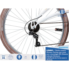Bicicleta Caloi 400 - Aro 26 - Freio V-Brake - Câmbio Traseiro Shimano TZ - 21 Marchas - Feminina - Foto 5