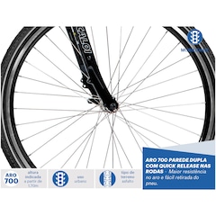 Bicicleta Caloi 700 - Freio V-Brake - Câmbio Shimano - 21 Marchas - Foto 6