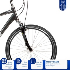 Bicicleta Caloi 700 - Freio V-Brake - Câmbio Shimano - 21 Marchas - Foto 7
