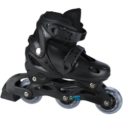 Kit Patins Spin Roller: Patins 3 Rodas Ajustável + 2 Joelheiras + 2 Cotoveleiras - Infantil - Foto 2