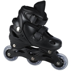 Kit Patins Spin Roller: Patins 3 Rodas Ajustável + 2 Joelheiras + 2 Cotoveleiras - Infantil - Foto 3