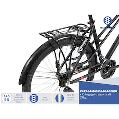 Bicicleta Caloi Urbam - Aro 26 - Freio V-Brake - Câmbio Traseiro Shimano - 21 Marchas - Foto 3