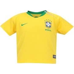 Kit Bebê Uniforme de Futebol da Seleção Brasileira I 2018 Nike: Camisa + Calção + Meião - Infantil - Foto 3