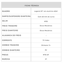 Mountain Bike South Bike Legend Pro - Aro 29 - Freio a Disco Mecânico - Câmbio Shimano - 21 Marchas - Foto 10