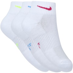 Kit de Meias Cano Médio Nike Cushioned Ankle com 3 Pares - Feminino - Foto 1