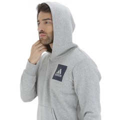 Blusão de Moletom com Capuz adidas Essentials Logo PO - Masculino - Foto 4