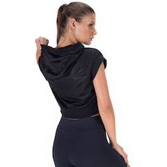 Blusa Cropped com Capuz Oxer Mesh Dupla Face - Feminina - Foto 3