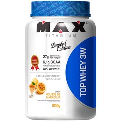 Top Whey 3W Max Titanium - Mousse de Maracujá - 900g - Foto 1
