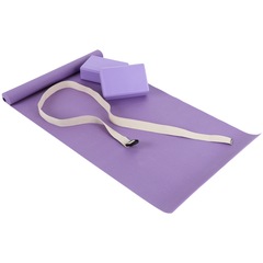 Kit de Yoga e Pilates Mor com Colchonete + Cinto + 2 Blocos em EVA - Foto 1