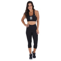 Calça Capri adidas D2M 3 Stripes Tight - Feminina - Foto 4