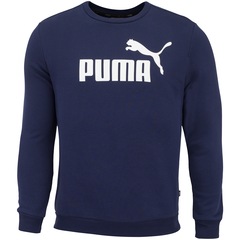 Blusão de Moletom Puma Ess Logo Crew Sweat FL Big Logo - Masculino - Foto 1