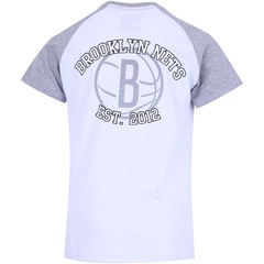 Camiseta NBA Brooklyn Nets Raglan Mini Logo - Infantil - Foto 2