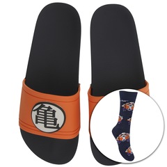 Chinelo Grendene Rider Dragon Ball com 1 Par de Meias - Slide - Masculino - Foto 1