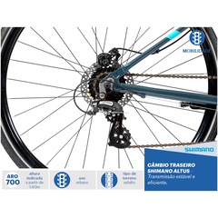 Bicicleta Caloi City Tour Sport - Aro 700 - Freio a Disco Mecânico - 21 Marchas - Feminina - Foto 6