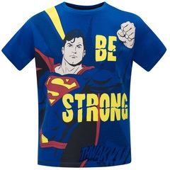 Camiseta Liga da Justiça Super-Homem Be Strong - Infantil - Foto 1