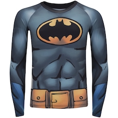 Conjunto Camiseta Manga Longa com Proteção Solar UV e Sunga Liga da Justiça Batman - Infantil - Foto 2
