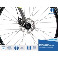 Bicicleta Caloi City Tour Sport - Aro 700 - Freio a Disco Mecânico - 21 Marchas - Foto 5