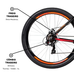 Mountain Bike Caloi Vulcan - Aro 29 - Freio a Disco Mecânico - Câmbio Traseiro Shimano - 21 Marchas - Foto 7