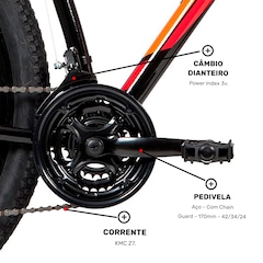 Mountain Bike Caloi Vulcan - Aro 29 - Freio a Disco Mecânico - Câmbio Traseiro Shimano - 21 Marchas - Foto 9