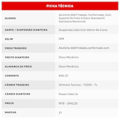Mountain Bike Caloi Vulcan - Aro 29 - Freio a Disco Mecânico - Câmbio Traseiro Shimano - 21 Marchas - Video 1