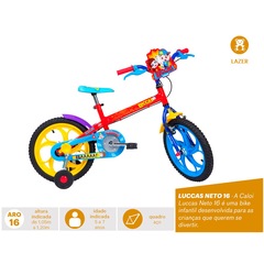 Bicicleta Caloi Luccas Neto - Aro 16 - Freios Cantilever - Infantil - Foto 7