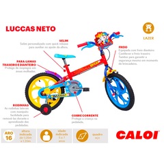 Bicicleta Caloi Luccas Neto - Aro 16 - Freios Cantilever - Infantil - Foto 8